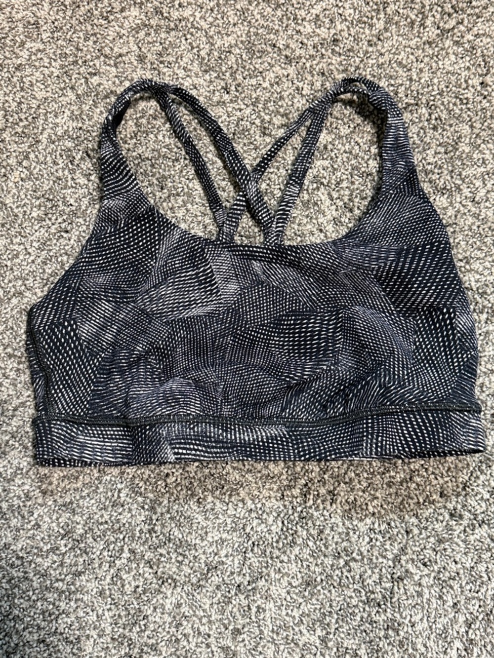 lululemon athletica Black & White Patterned Strappy Sports Bra